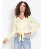 plain Yellow Polyester   Top