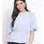 plain Blue Polyester   Top