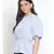 plain Blue Polyester   Top