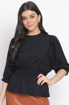 plain Black Cotton   Top