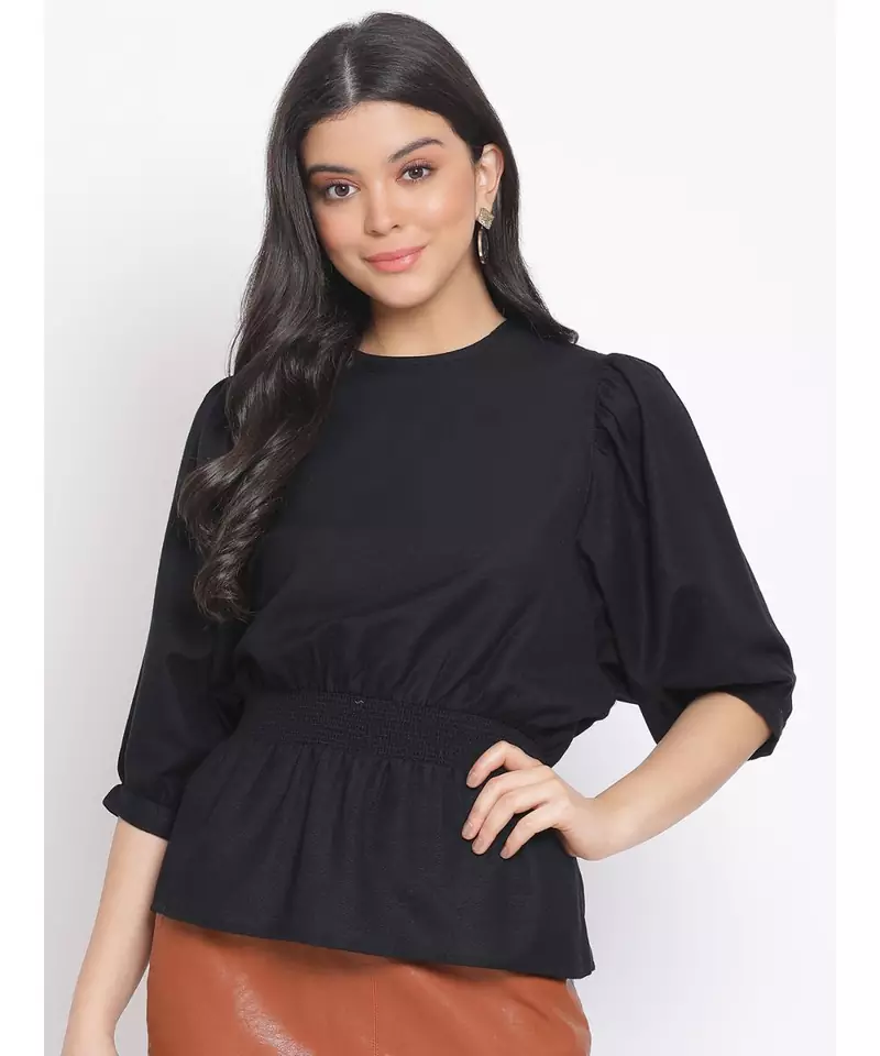 plain Black Cotton   Top