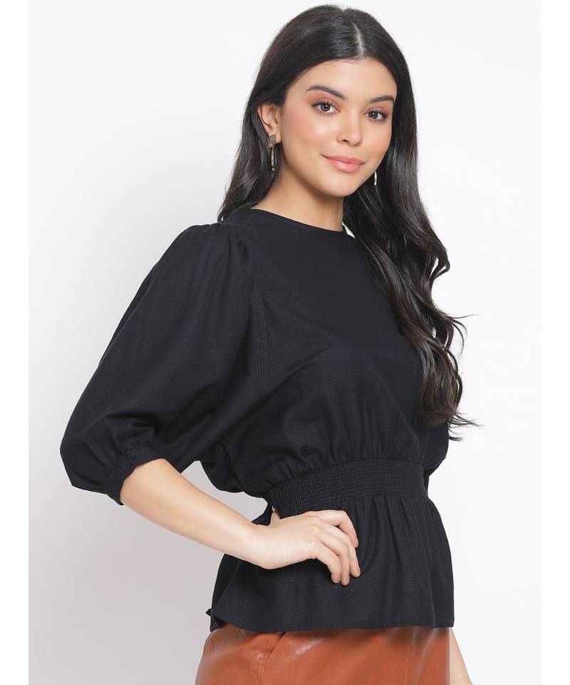 plain Black Cotton   Top