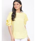 plain Yellow Polyester   Top