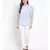 plain Blue Polyester   Top