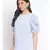 plain Blue Polyester   Top