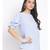 plain Blue Polyester   Top