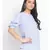 plain Blue Polyester   Top