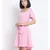 plain Pink Polyester   Dress