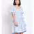 plain Blue Polyester   Dress
