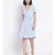plain Blue Polyester   Dress