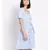 plain Blue Polyester   Dress