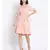 plain Peach Polyester   Dress