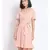 plain Peach Polyester   Dress