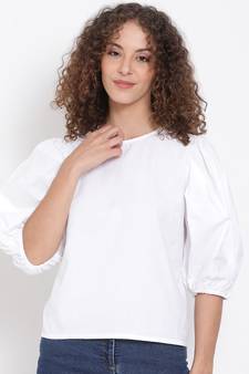 plain White Cotton   Top