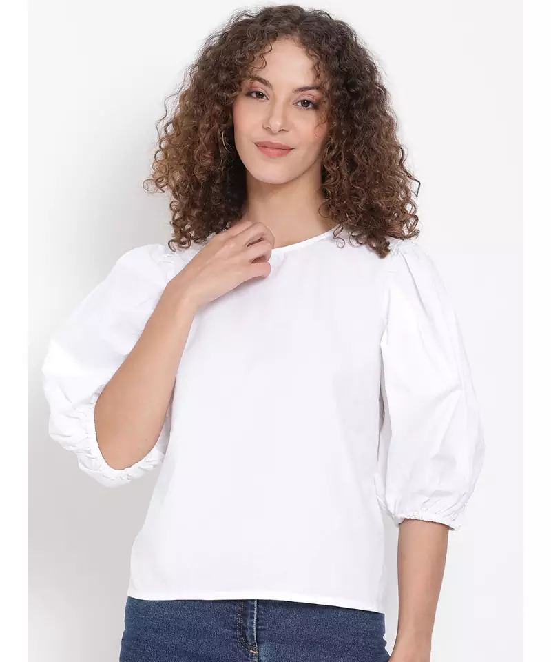 plain White Cotton   Top