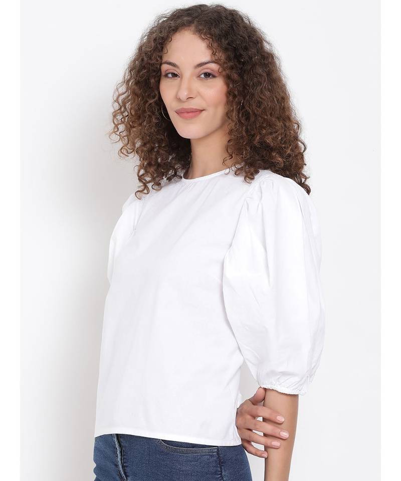 plain White Cotton   Top