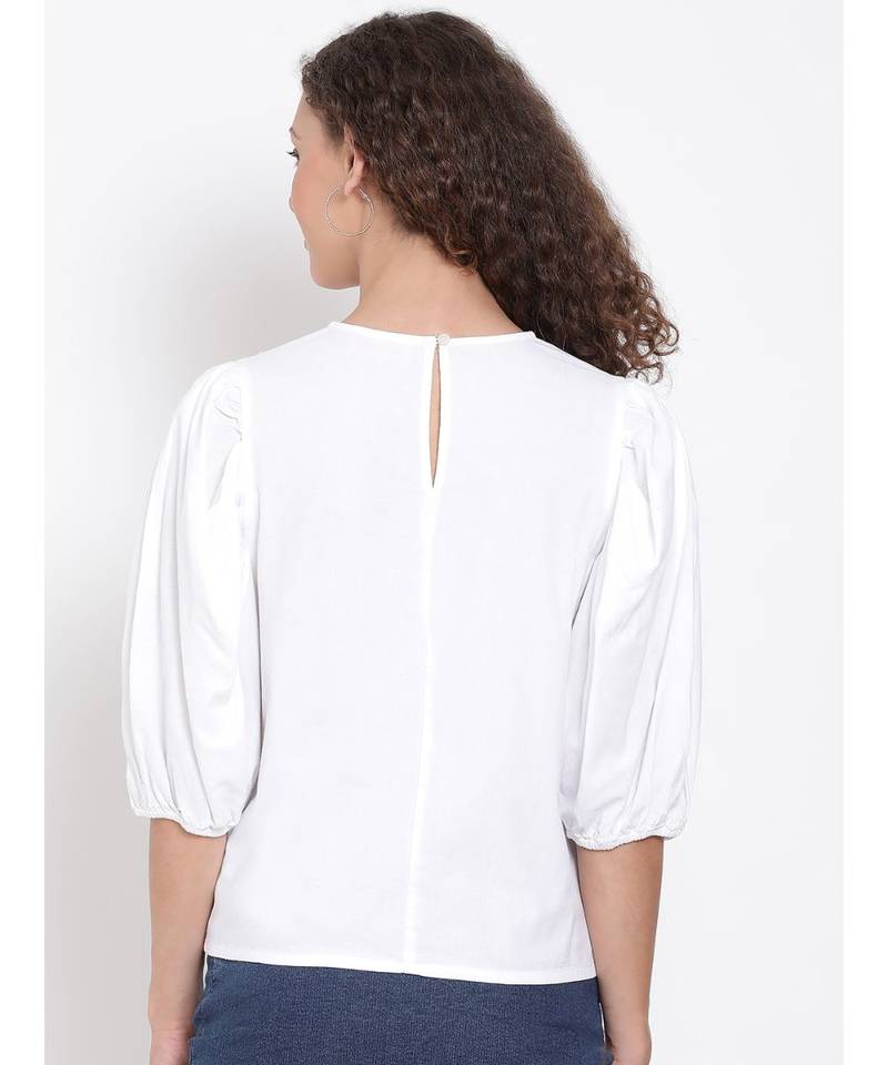 plain White Cotton   Top