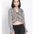 printed Black Polyester   Top