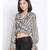 printed Black Polyester   Top