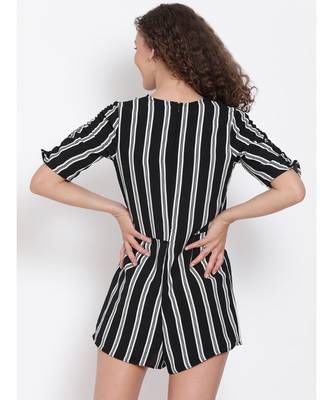 printed Black Polyester   Playsuits 5