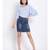 printed Blue Viscose   Top