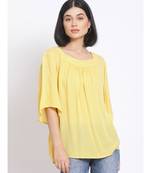 plain Yellow Viscose   Top
