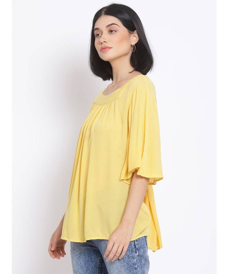 plain Yellow Viscose   Top