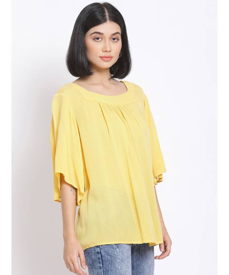 plain Yellow Viscose   Top