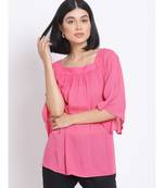 plain Pink Viscose   Top