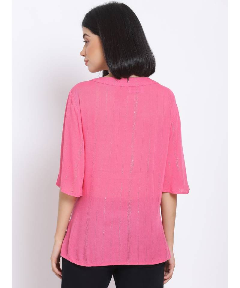 plain Pink Viscose   Top