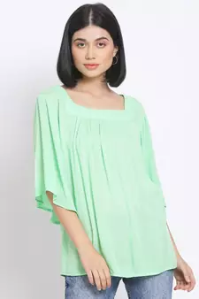 plain Green Viscose   Top