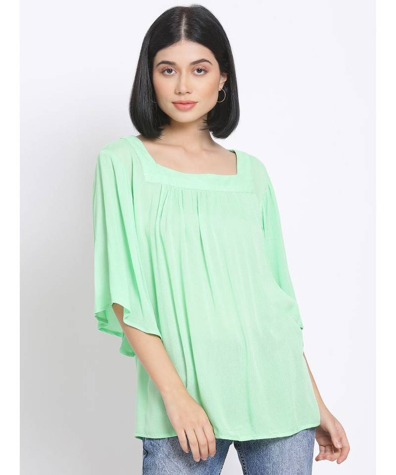 plain Green Viscose   Top