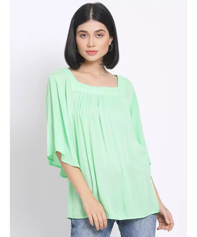 plain Green Viscose   Top