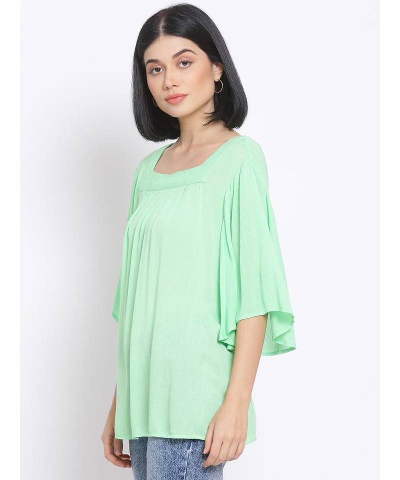 plain Green Viscose   Top