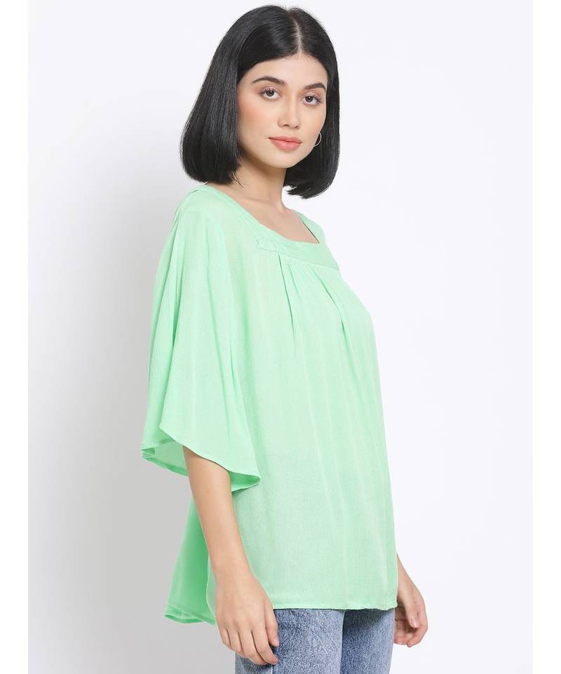 plain Green Viscose   Top