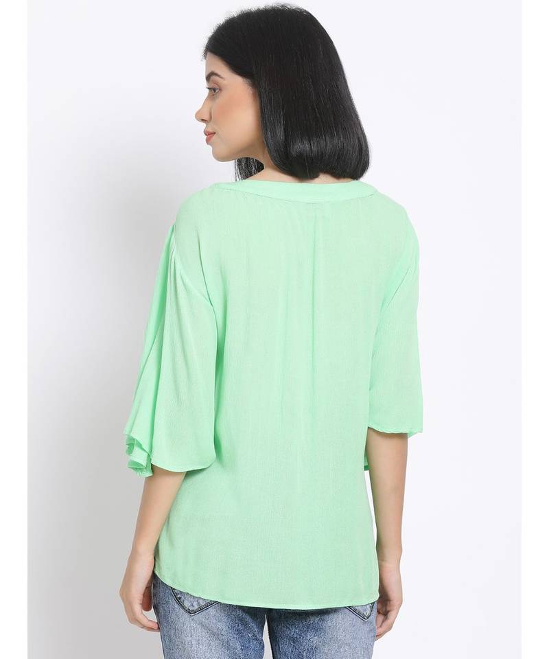 plain Green Viscose   Top