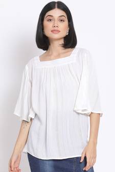 plain White Viscose   Top
