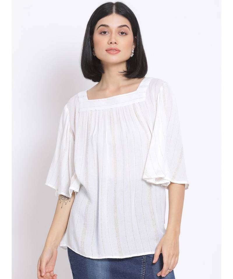 plain White Viscose   Top