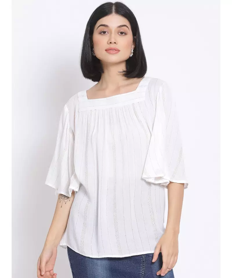 plain White Viscose   Top