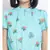 printed Blue Viscose   Dress