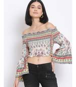 printed Multicolor Polyester   Top