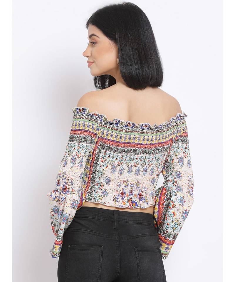 printed Multicolor Polyester   Top