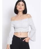 printed White Cotton   Top