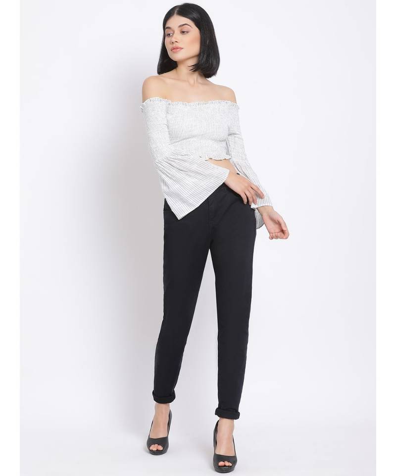 printed White Cotton   Top