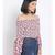 printed White Polyester   Top