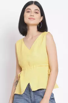 plain Yellow Cotton   Top