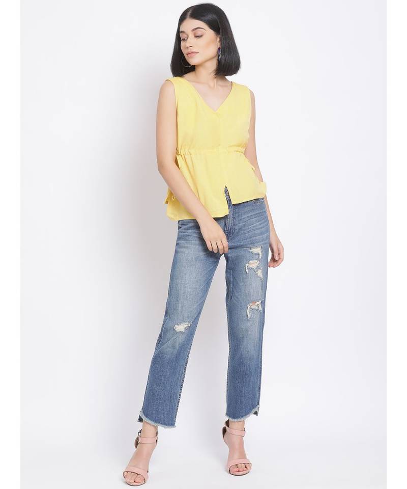 plain Yellow Cotton   Top