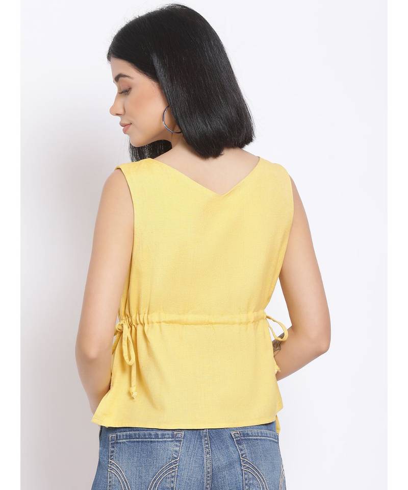 plain Yellow Cotton   Top