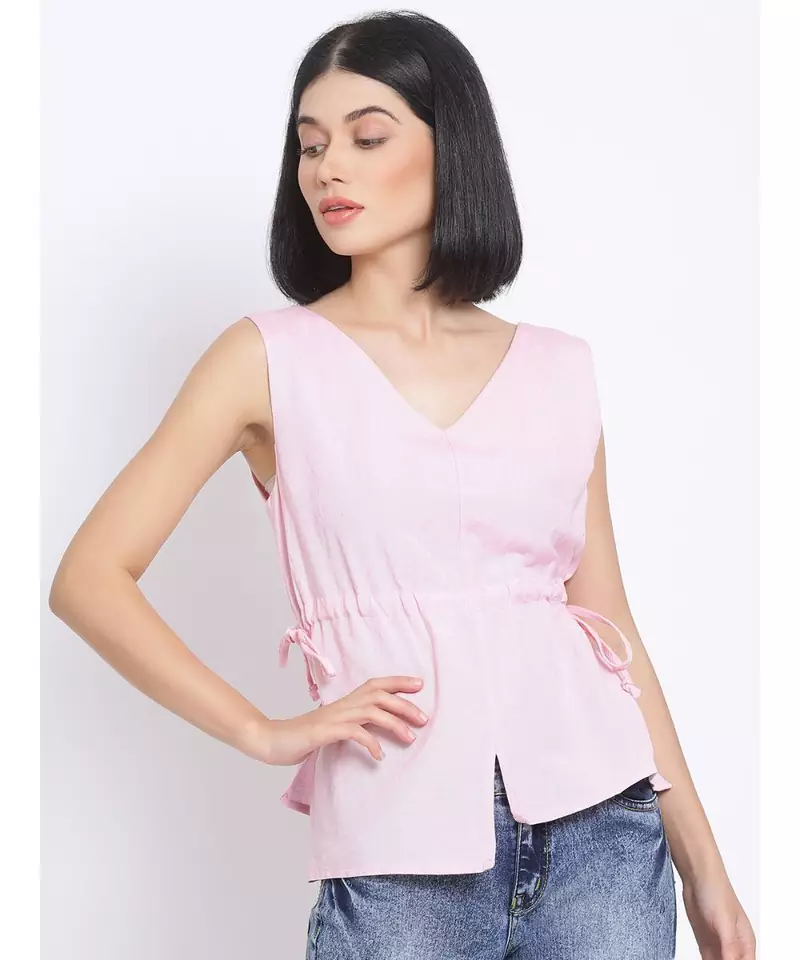 plain Pink Cotton   Top