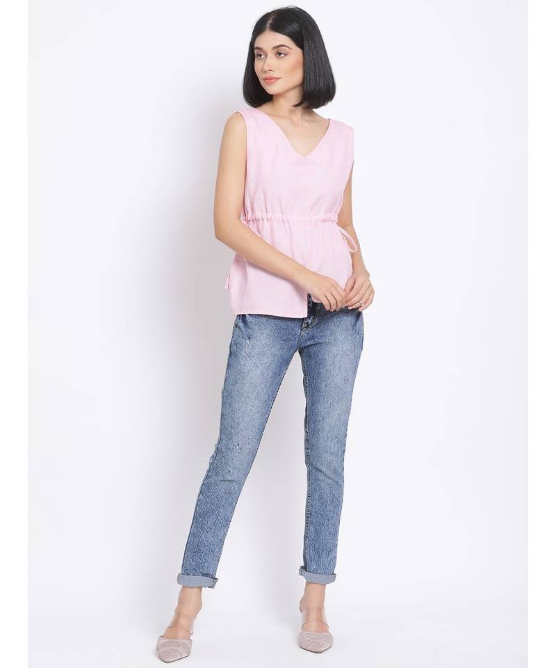plain Pink Cotton   Top
